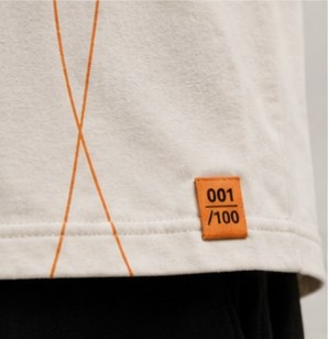 Woven 001 of 100 hem tag